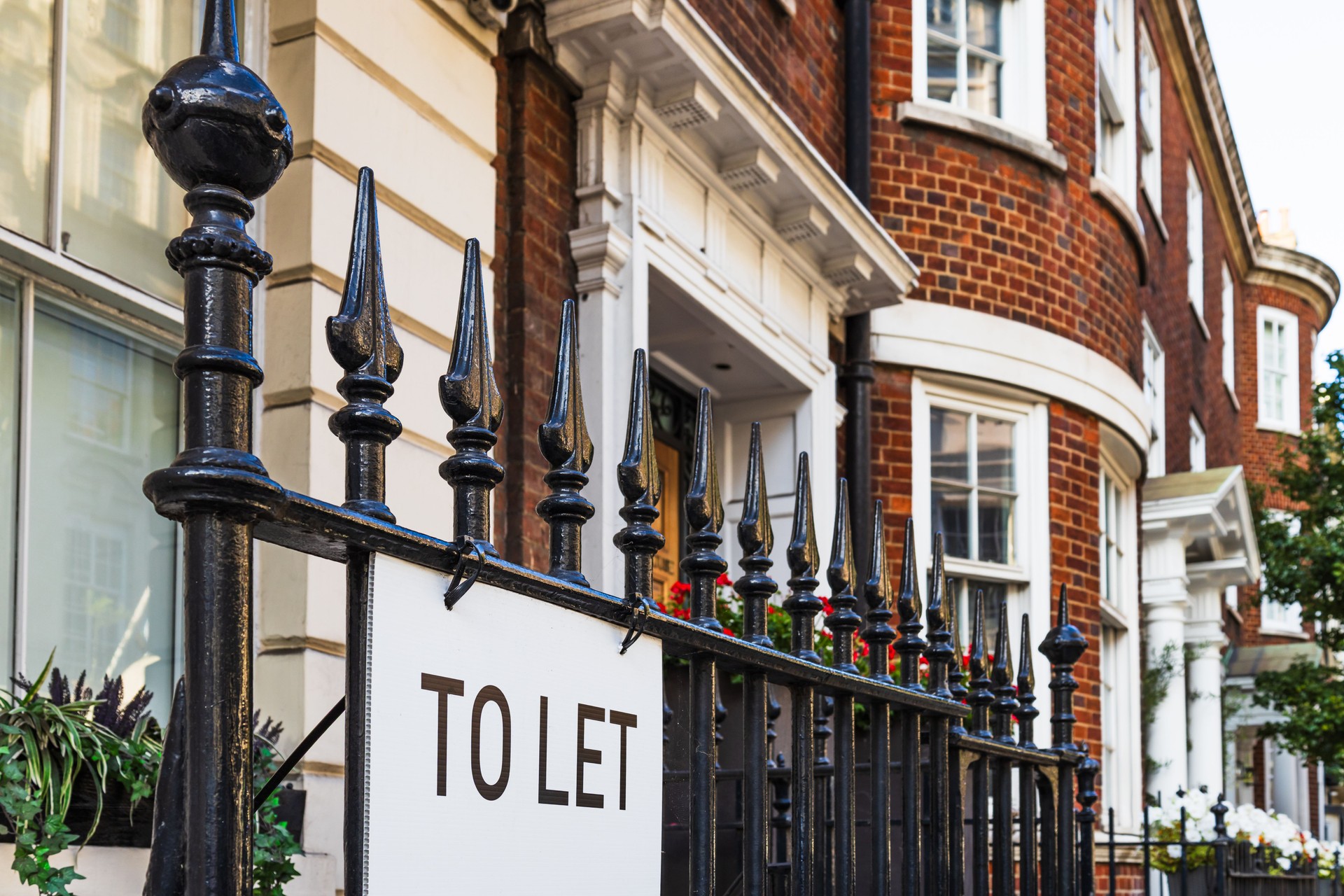 Elegant - To Let - Sign Outside Stylish Townhouses in London